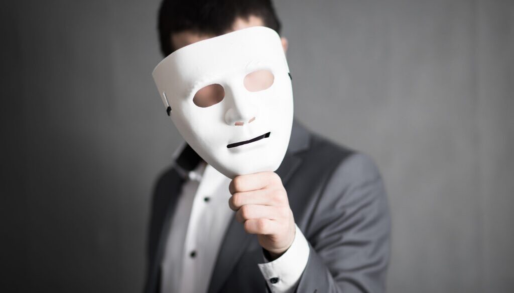 man hand mask